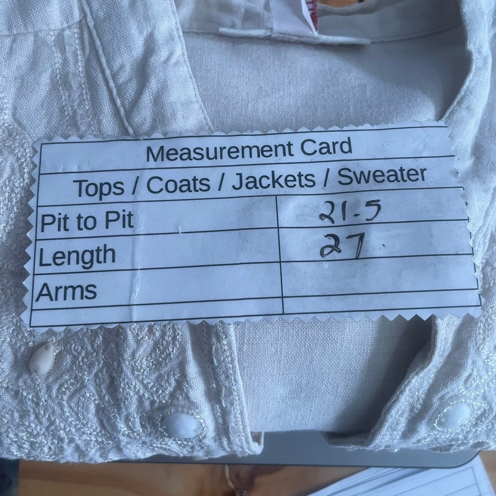 JM Collection Linen Tunic Cream 14 - Picture 9 of 13